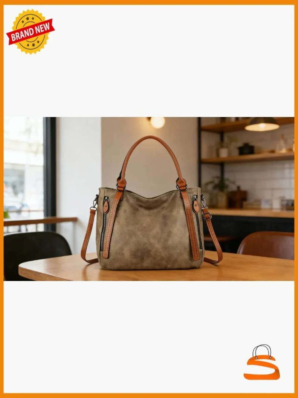 Large Vegan Leather Hobo Shoulder Bag Satchel Tote with Adjustable Strap